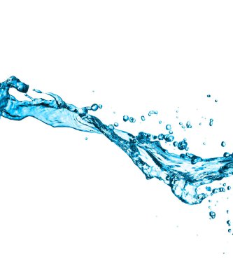 Beyaz arkaplanda su sıçraması izole edildi.