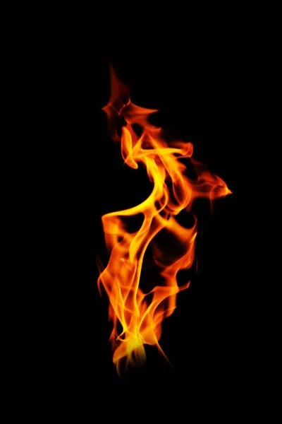 Fire flames on black background — Stock Photo, Image