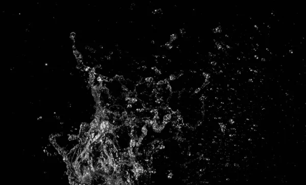 Salpicos de água isolados no fundo preto — Fotografia de Stock