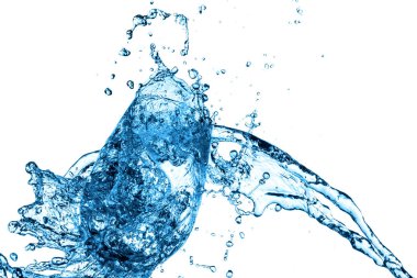 su sıçrama izole beyaz arka plan üzerinde