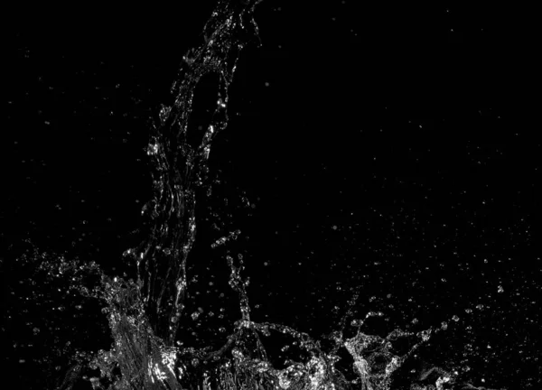 Éclaboussure d'eau sur fond noir — Photo