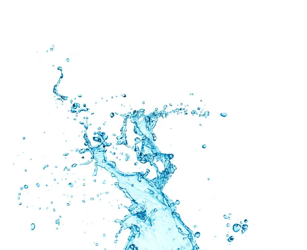 Acqua spruzzata isolata su fondo bianco — Foto Stock
