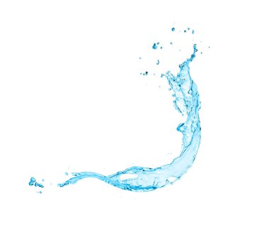 Beyaz arkaplanda su sıçraması izole edildi