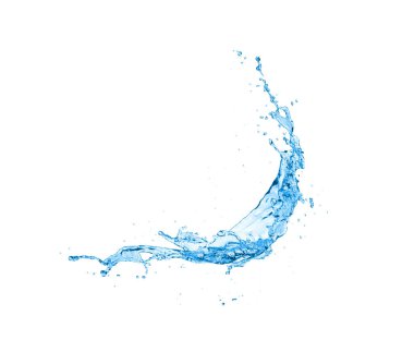 Beyaz arkaplanda su sıçraması izole edildi