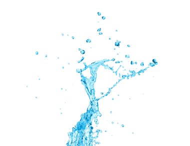 Beyaz arkaplanda su sıçraması izole edildi