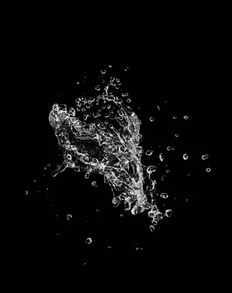 Água Splash isolado em preto . — Fotografia de Stock