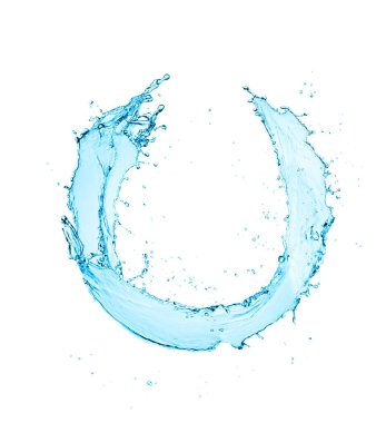 su sıçrama izole beyaz arka plan üzerinde