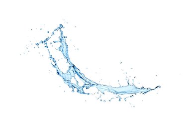 Beyaz arkaplanda su sıçraması izole edildi