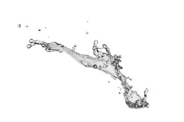 Siyah arkaplanda su sıçraması izole edildi.