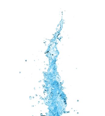 Beyaz arkaplanda su sıçraması izole edildi