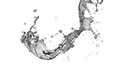 su sıçrama izole beyaz arka plan üzerinde