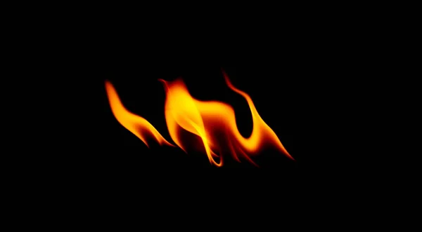 Fire Flames Isolated Black Background — Stock Photo, Image