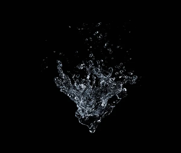 Water Splash Isolate Black Background — Stock Photo, Image