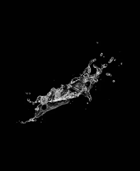 Water Spatten Isoleren Zwarte Achtergrond — Stockfoto