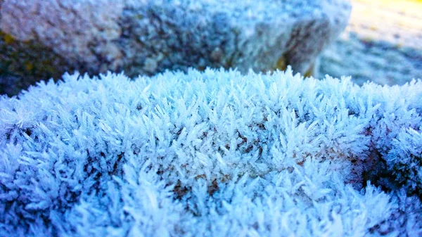 Mañana Congeló Hielo Cristal Las Paredes Piedra Tierras Cultivo Malham — Foto de Stock