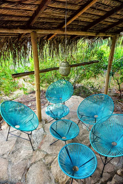 Blauwe meubelen in Mesa de Los Santos, Colombia — Stockfoto