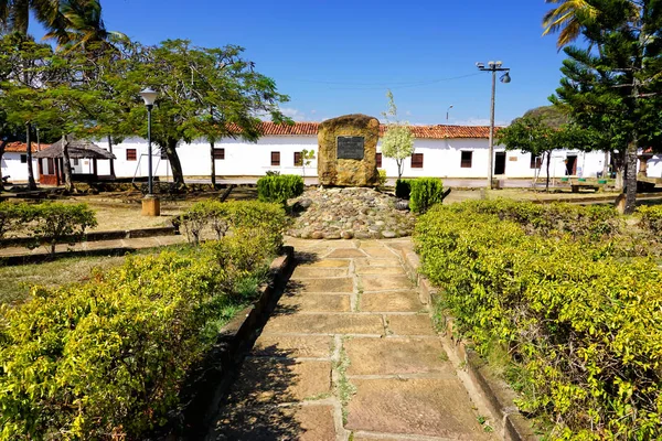 Вид на головну площу в Guane, Колумбія — стокове фото