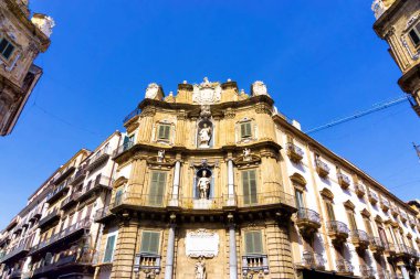 Sicilya Palermo Quattro Canti (Dört Cornes) Köşesi, 
