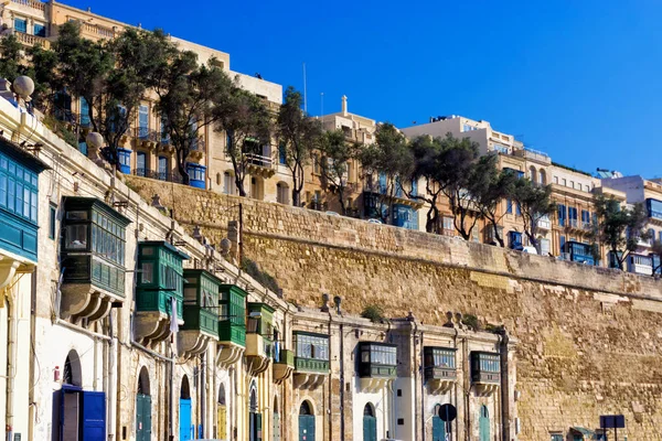 Vista Dos Antigos Edifícios Tradicionais Valletta Malta — Fotografia de Stock