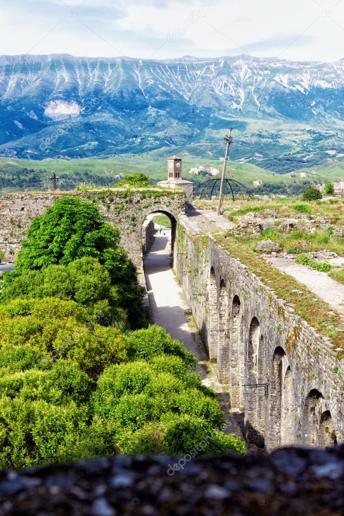 Scenic view of Gjirokaster Castle, Gjirokaster, Albania