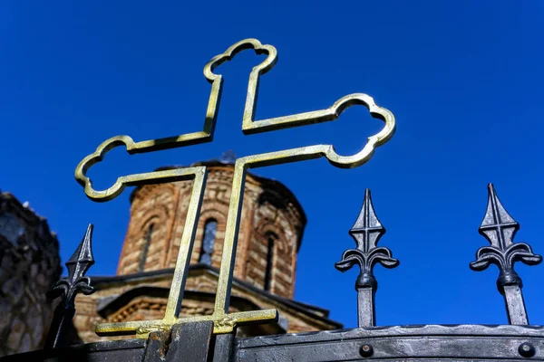 Orthodox Cross of the Gracanica Serbian Orthodox Monastery in Ko