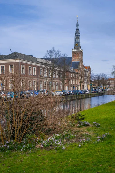 Leiden Nizozemsko Dubna 2018 Zelený Park Nizozemská Architektura Ulici Vodním — Stock fotografie