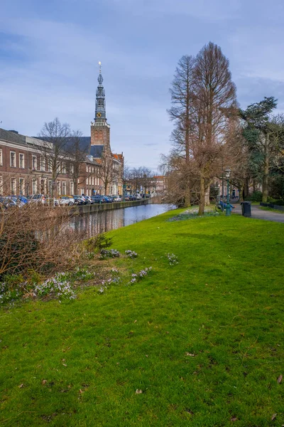 Leiden Hollanda Nisan 2018 Yeşil Park Doğası Hollanda Mimarisi Manzaralı — Stok fotoğraf