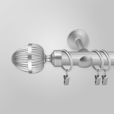 Gri arka planda koni şekilli metal sonlu perde