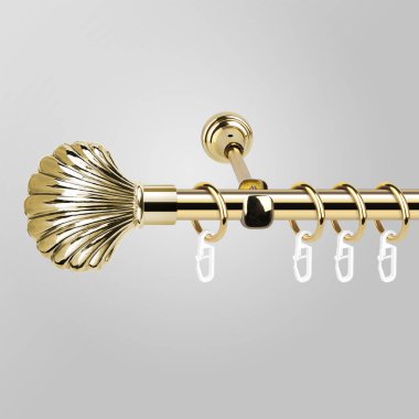 Gri arka plan üzerinde saves için dekoratif deniz kabuğu şeklinde finial