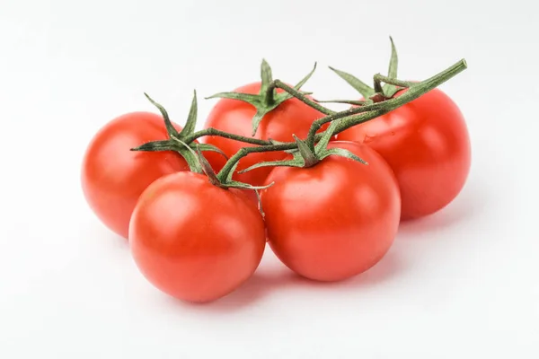 Branche Tomates Cerises Sur Fond Blanc — Photo