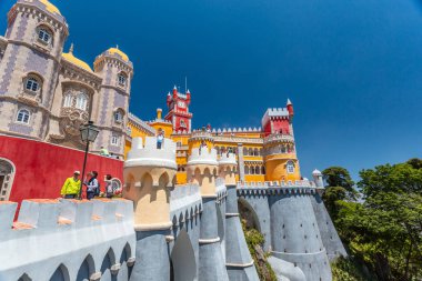 Sao Pedro de Penaferrim Penapalace Pena Palace geleneksel mimarisi, Sintra, Portekiz Rivierası, Portekiz.