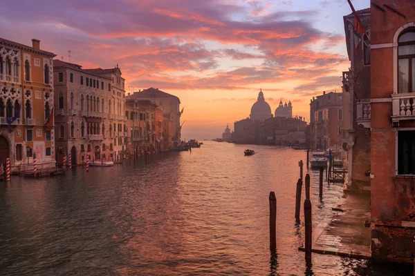 Paisaje Del Canal Venecia Atardecer Italia Europa — Foto de Stock