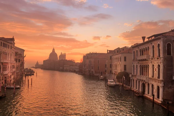 Cenário Canal Veneza Pôr Sol Itália Europa — Fotografia de Stock