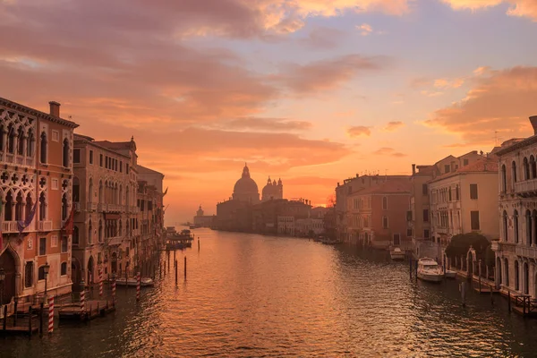 Paisaje Del Canal Venecia Atardecer Italia Europa — Foto de Stock