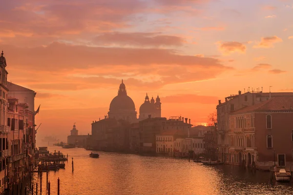 Paisaje Del Canal Venecia Atardecer Italia Europa — Foto de Stock