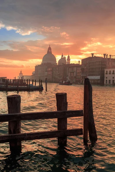 Paisaje Barco Agua Venecia Atardecer Italia Europa — Foto de Stock