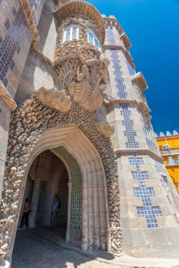 Sao Pedro de Penaferrim Penapalace Pena Palace geleneksel mimarisi, Sintra, Portekiz Rivierası, Portekiz.