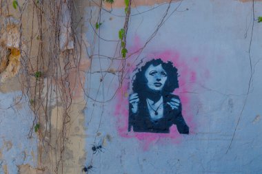 Lizbon, Portekiz, Avrupa caddesinde duvara grafiti