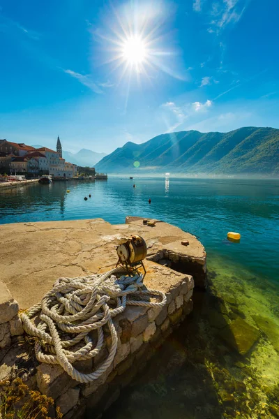 Coastal Scenery Vacation Destination Perast Bay Kotor Montenegro Europe — Stock Photo, Image