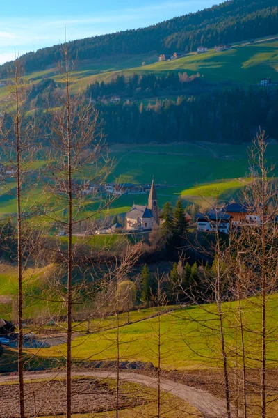 Paisagem Montanha Vale Verde Tirol Sul Itália Europa — Fotografia de Stock