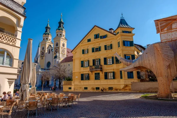 Dekoracje Starych Budynków Ulicy Mieście Brixen Południowy Tyrol Włochy Europa — Zdjęcie stockowe
