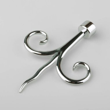 Gri arka planda perde saçak için bitki şeklinde Vintage metal finial