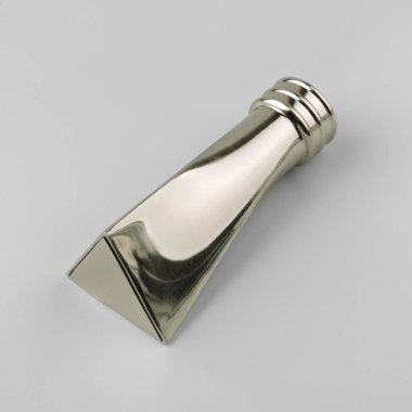 Gri arka planda perde direği için modern şekilli metal finial