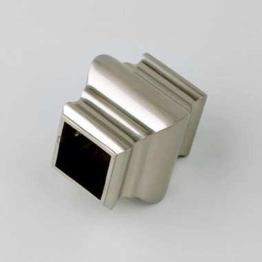 Gri arka planda tasarlanmış Metal perde korniş finial