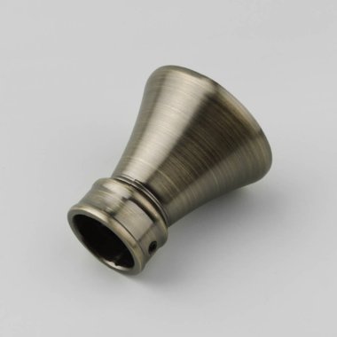 Gri arka planda modern metal perde korniş finial