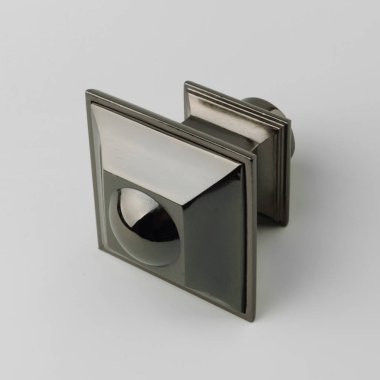 Gri arka planda tasarlanmış Metal perde korniş finial