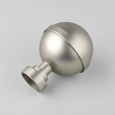 Gri arka planda perde korniş için şekilli metal Vintage finial