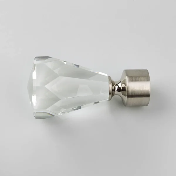 Σχήμα Κρύσταλλο Τέλος Για Πόλο Κουρτίνα Γκρίζο Φόντο — Φωτογραφία Αρχείου