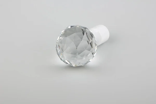 Fin Ronde Moderne Cristal Blanc Pour Poteau Rideau Sur Fond — Photo