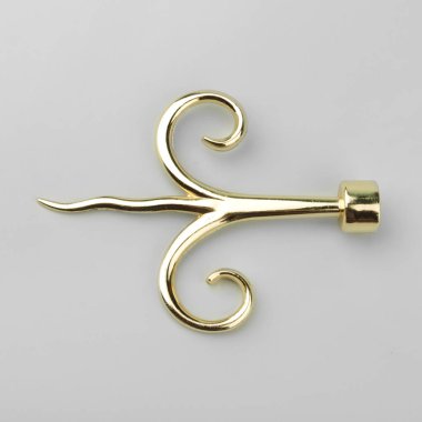 Gri arka planda perde saçak için bitki şeklinde Vintage Altın finial